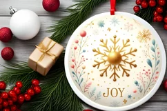Round Christmas Ornament Sublimation|Clipart Product Image 2