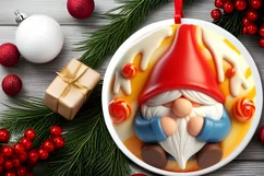 Round Christmas Ornament Sublimation|Clipart Product Image 2