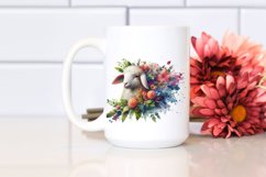 Abstract Vibrant Watercolor Lamb with Flowers, Transparent Product Image 2