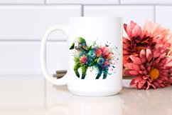 Abstract Vibrant Watercolor Lamb with Flowers, Transparent Product Image 2