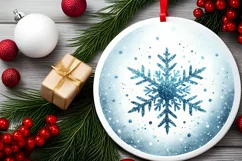 Round Christmas Ornament Sublimation|Clipart Product Image 2