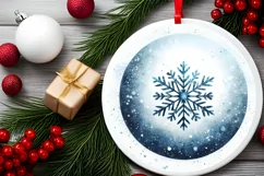 Round Christmas Ornament Sublimation|Clipart Product Image 2