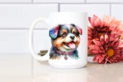 Colorful Watercolor Cute Dog Clipart Product Image 2