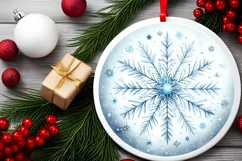 Round Christmas Ornament Sublimation|Clipart Product Image 2