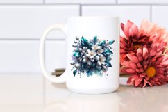 Abstract Glossy Jasmine Watercolor Clipart Product Image 2