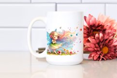 Colorful Watercolor Cute Fairy Petals in Wind Clipart Product Image 2