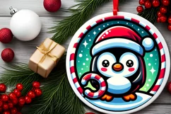 Round Christmas Ornament Sublimation|Clipart Product Image 2
