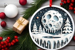 Round Christmass Ornament PNG Product Image 2