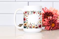 Centered Wildflowers Bold Frame | Sublimation Clipart Product Image 2