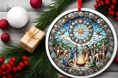 Round Christmas Ornament Sublimation|Clipart Product Image 1