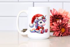 Pastel Baby Unicorn Santa | Sublimation Clipart Product Image 2