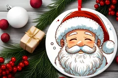 Round Christmas Ornament Sublimation|Clipart Product Image 1