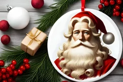 Round Christmas Ornament Sublimation|Clipart Product Image 1