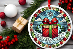 Round Christmass Ornament PNG Product Image 2