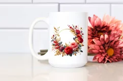 Vibrant Gold Foil Red Roses | Sublimation Clipart Product Image 2