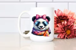Colorful Panda Portrait with Silk Scarf | Clipart Product Image 2