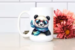 Colorful Panda Portrait with Silk Scarf | Clipart Product Image 2