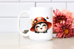 Funny Ladybug Portrait Watercolor Clipart Product Image 2