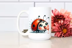 Funny Ladybug Portrait Watercolor Clipart Product Image 2