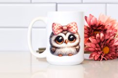 Funny Baby Owl Portrait Bow Clipart Product Image 2