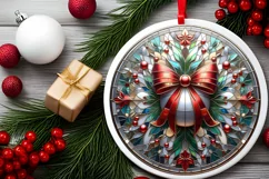 Round Christmas Ornament Sublimation|Clipart Product Image 2