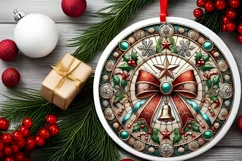 Round Christmas Ornament Sublimation|Clipart Product Image 2