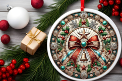 Round Christmass Ornament PNG Product Image 2