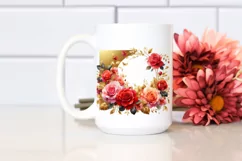 Vibrant Abstract with Gold Foil and Red Roses | Clipart Product Image 2