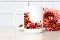 Vibrant Abstract with Gold Foil and Red Roses | Clipart Product Image 2