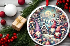 Round Christmas Ornament Sublimation|Clipart Product Image 1