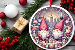Round Christmas Ornament Sublimation|Clipart Product Image 1