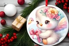 Pastel Winter Hummingbird with Gift PNG Product Image 2