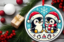 Round Christmas Ornament Sublimation|Clipart Product Image 2