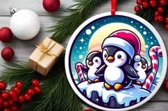Round Christmas Ornament Sublimation|Clipart Product Image 2
