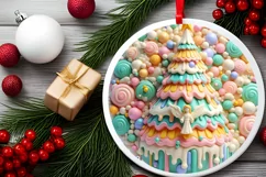 Round Christmas Ornament Sublimation|Clipart Product Image 2