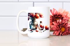 Abstract Watercolor Bottle with Tulip | Clipart Product Image 2