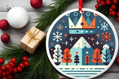 Round Christmas Ornament Sublimation|Clipart Product Image 2
