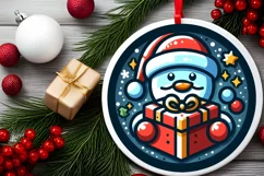 Round Christmas Ornament Sublimation|Clipart Product Image 2