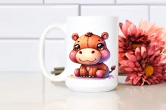 Colorful Baby Plush Hippo PNG Product Image 2