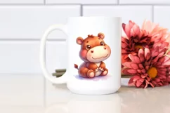 Colorful Watercolor Hippo Sewed Plush | Clipart Product Image 2