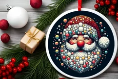 Christmas Round Cute Ornament Sublimation Product Image 1