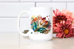 Watercolor Luxury Flower Splash Clipart Product Image 2