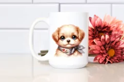 Watercolor Cute Baby Dog with Big Eyes Product Image 2