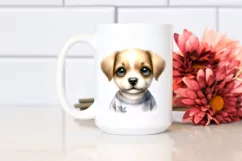 Watercolor Cute Baby Dog with Big Eyes Product Image 2