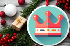 Round Christmas Ornament Sublimation|Clipart Product Image 2