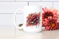 Watercolor Glossy Carnation Clipart Product Image 2