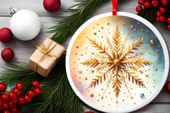 Round Christmass Ornament PNG Product Image 2