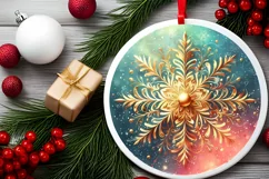 Round Christmas Ornament Sublimation|Clipart Product Image 2