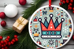 Round Christmas Ornament Sublimation|Clipart Product Image 2
