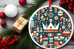 Round Christmas Ornament Sublimation|Clipart Product Image 2